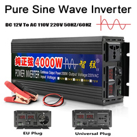 Pure sine wave 3000W Power inverter Car Voltage Transformer DC 12V To AC 110/220V Car Charger Converter 1600W 4000W ﻿