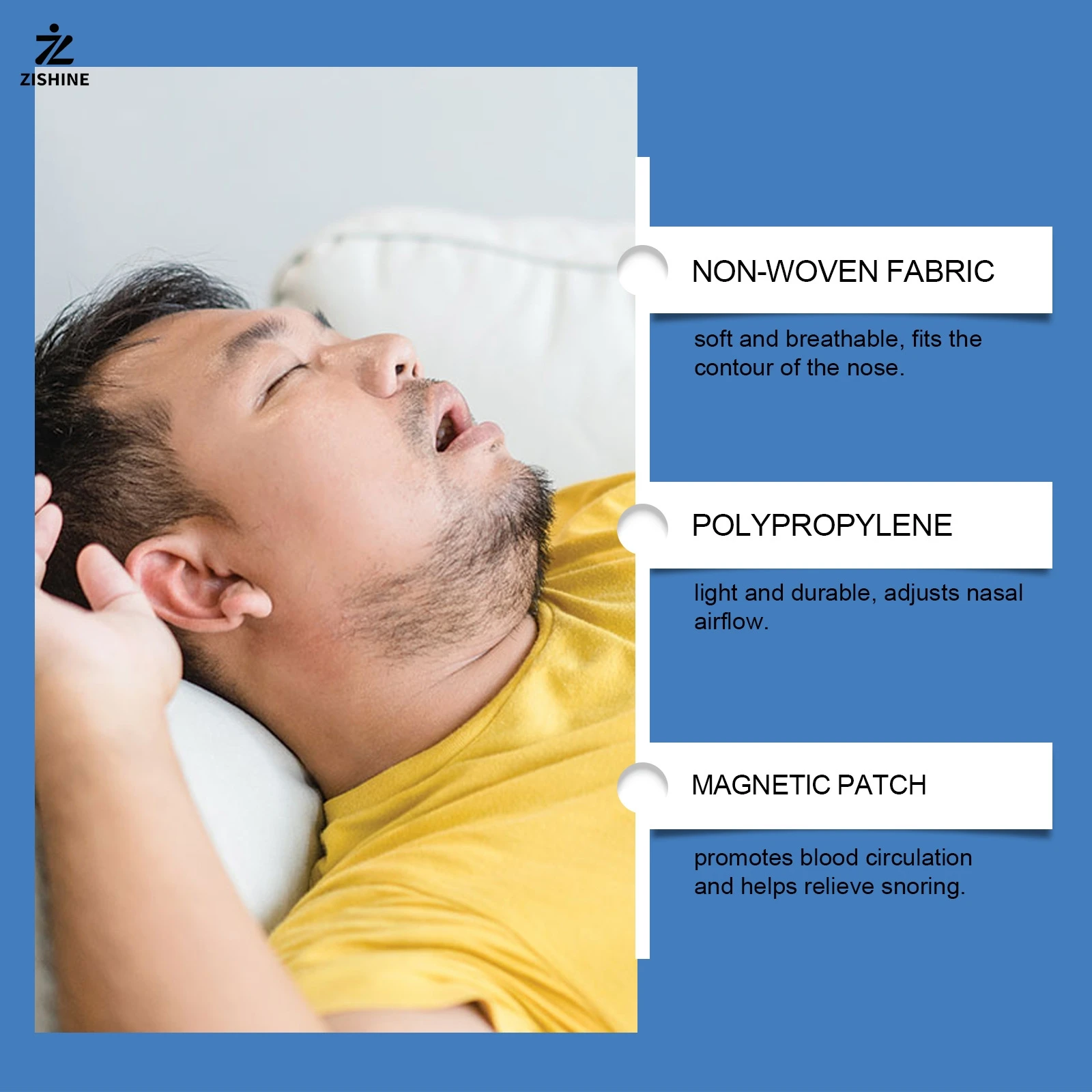 15PC Non-invasive nasal dilator kit, sleep nasal strips, improve nasal breathing, anti-snoring magnetic nose clips and strips.