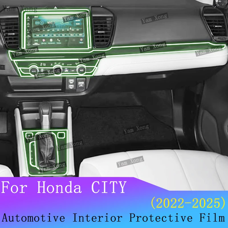

Для Honda CITY 2022-2025 полный комплект внутренняя пленка автомобильная панель передач ТПУ прозрачная защита навигационный экран наклейка против царапин