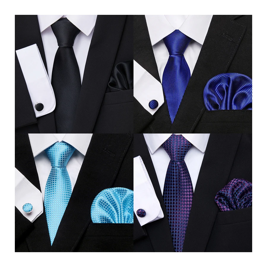 

Nice Gift Tie Handkerchief Pocket Squares Cufflink Set Tie Clip Necktie Male Clothing accessories Polka dot