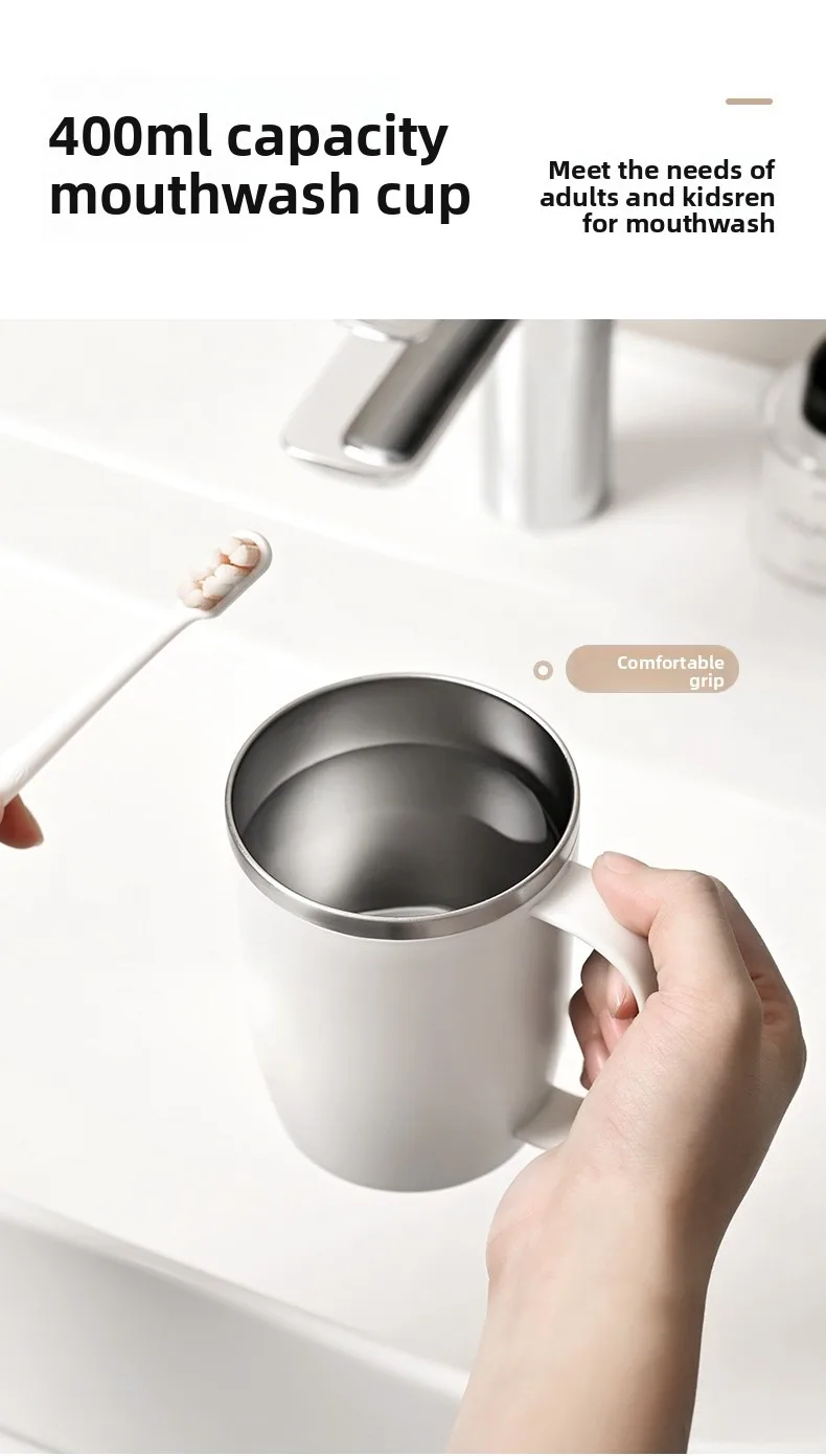 Magnetic Toothbrush Cup With Wall Mounted Stainless Steel Holder_voghion.com
