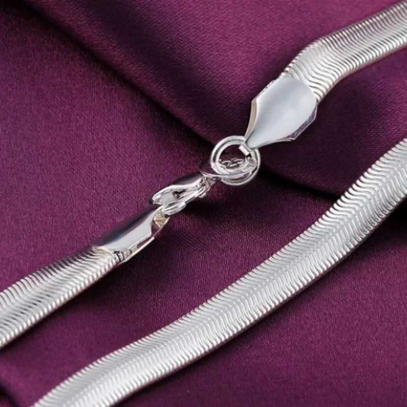 16-24 inch 925 sterling silver exquisite 6MM snake bone necklace for women men fashion wedding engagement jewelry gift