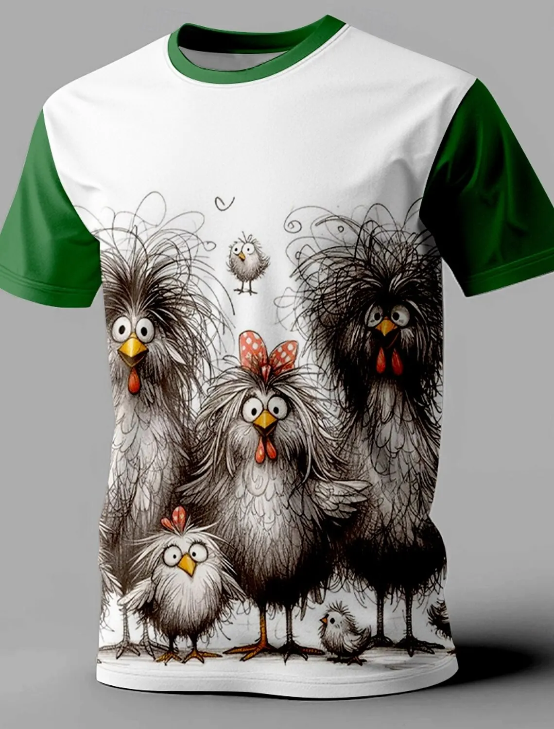 Animal Funny Retro Casual Men's Printed T-shirt Street Casual Bar T-shirt Short-sleeved Round Neck Spring And Summer Clothing