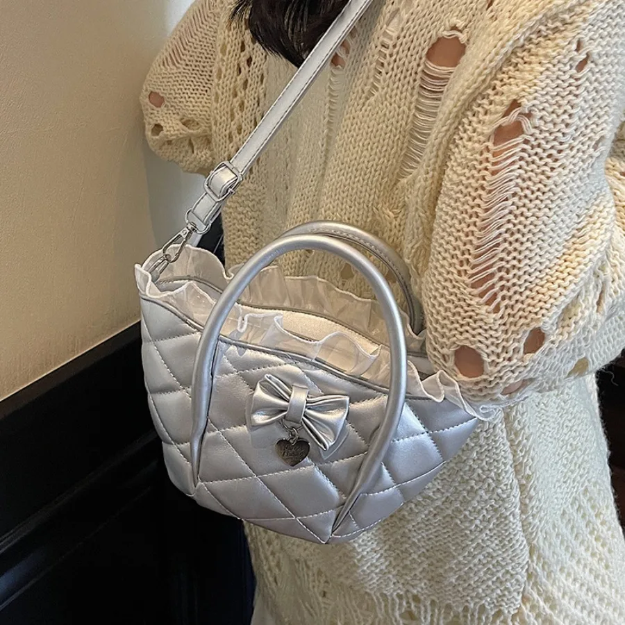 

Новая корейская модная версия бриллиантового кружева, большая вместительная сумка через плечо, женская сумка через плечо, нишевые сумки с крыльями