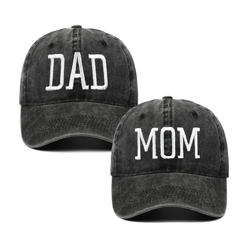 Mom Dad Gifts Hat Embroidered for Couples Parents Adjustable Baseball Caps Gift Mom and Dad Hats Fathers Day