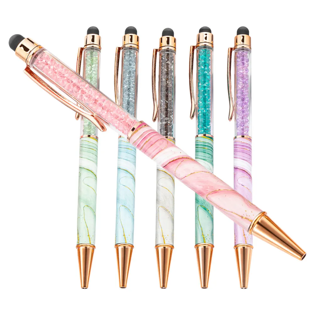 

Набор из 6 шариковых ручек с сенсорным экраном и элегантным мраморным дизайном, быстросохнущие чернила, устойчивые к размазыванию, тонкий наконечник, оптом для офиса