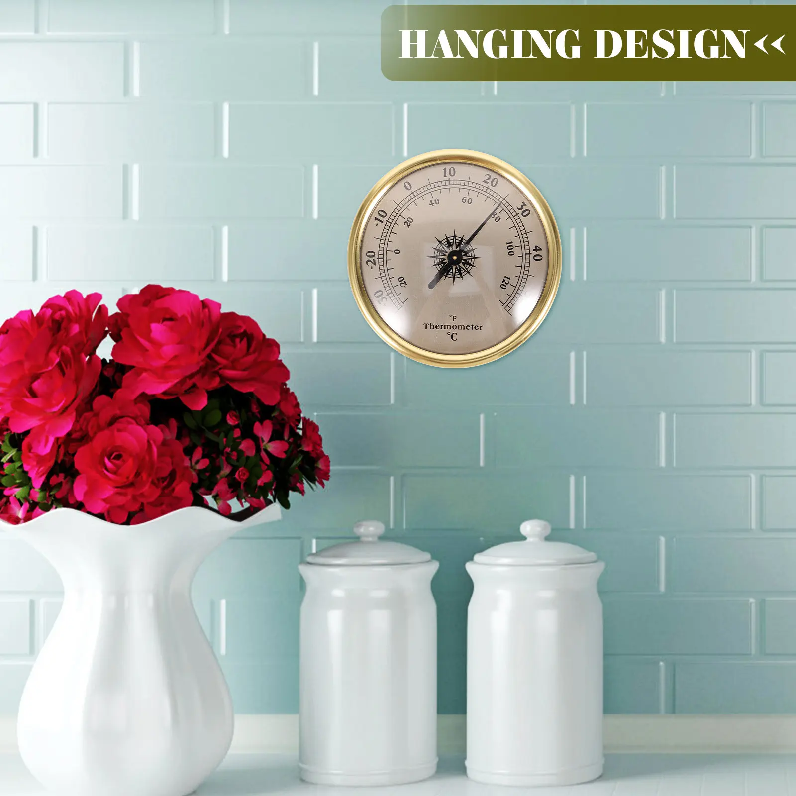 

Round Indoor Thermometer Wall Mounted Temperature Humidity Gauge Accurate Room Monitor Hanging Weather Station Nursery Tool