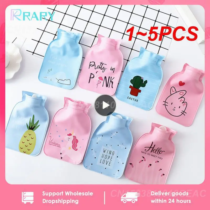 1~5PCS Cute Cartoon Hot Water Bottle Hot Water Warmer Screw Portable Hand Warmer Water-filling Hot-water Bag Home Warming