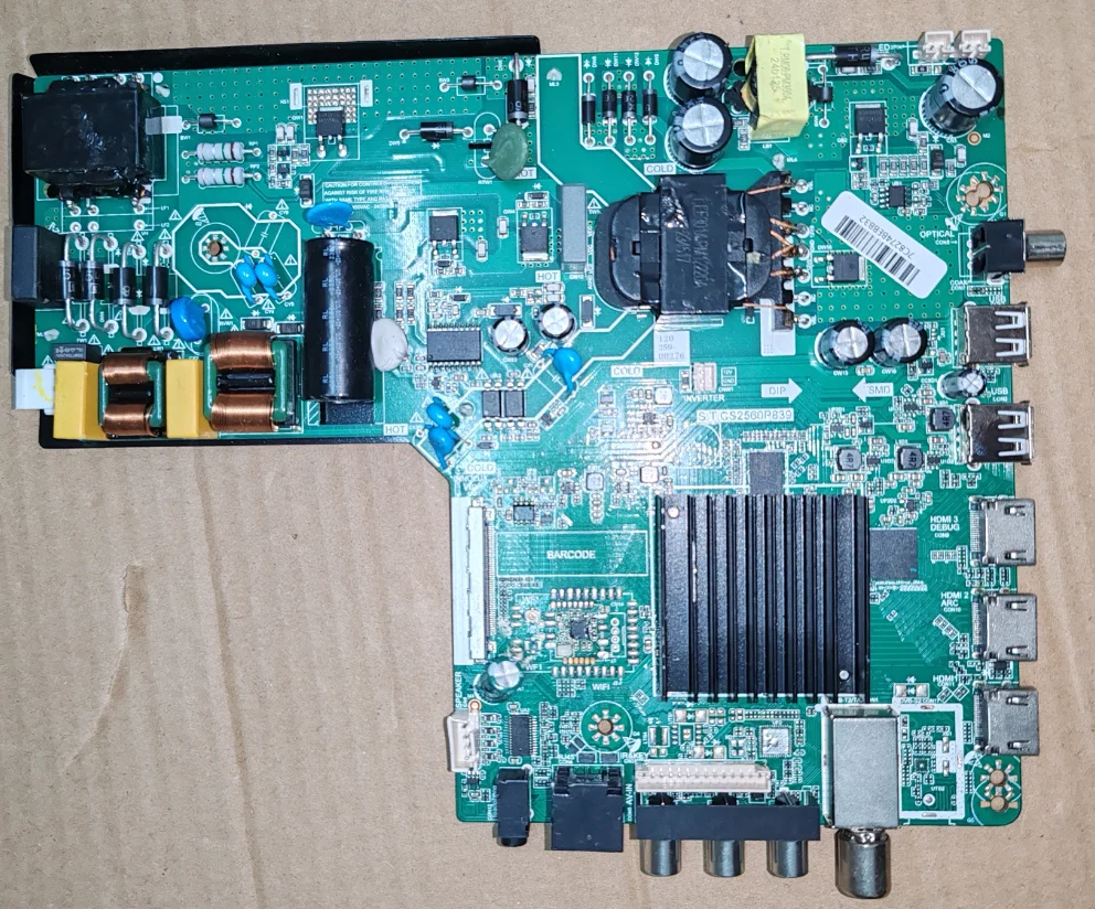 

S.T.CS2560P839 4K Smart WiFi Network TV Motherboard, Physical Photo, Tested for 1.5G+8G Memory 99--112.2V 890ma