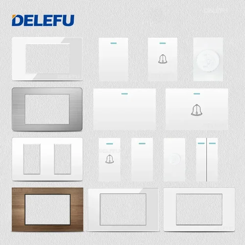 DELEFU Brasil Italia EE. UU. UE estándar combinación libre interruptor blanco DIY 118mm * 72mm