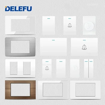 DELEFU DIY 스위치, 무료 조합, 흰색, 브라질, 이탈리아, 미국, EU 표준, 118mm x 72mm