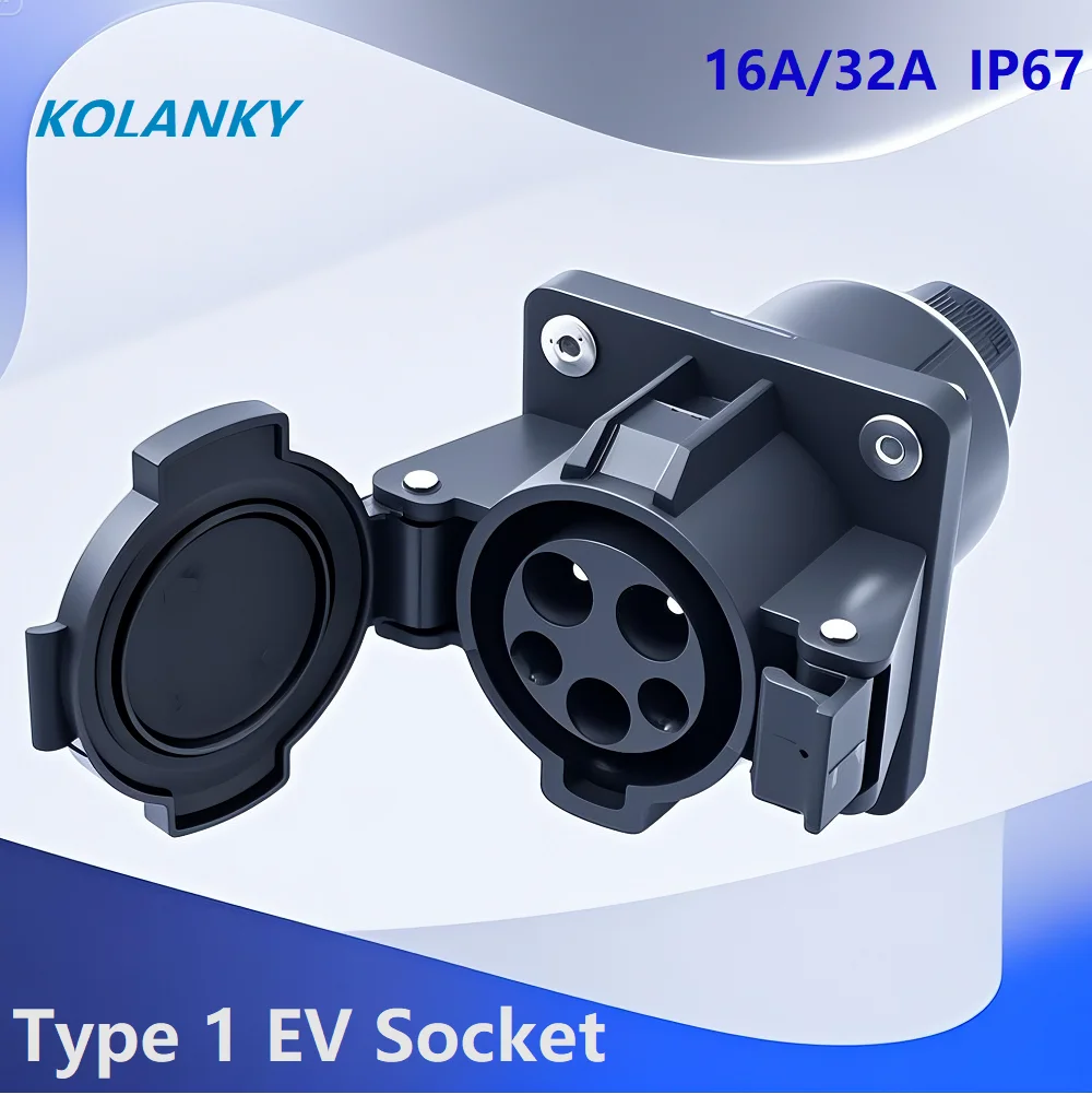 Type1 EV Socket  Connector For Electric Car Charging IP67 16A/32A 7.2kw Without Cable SAE J1772