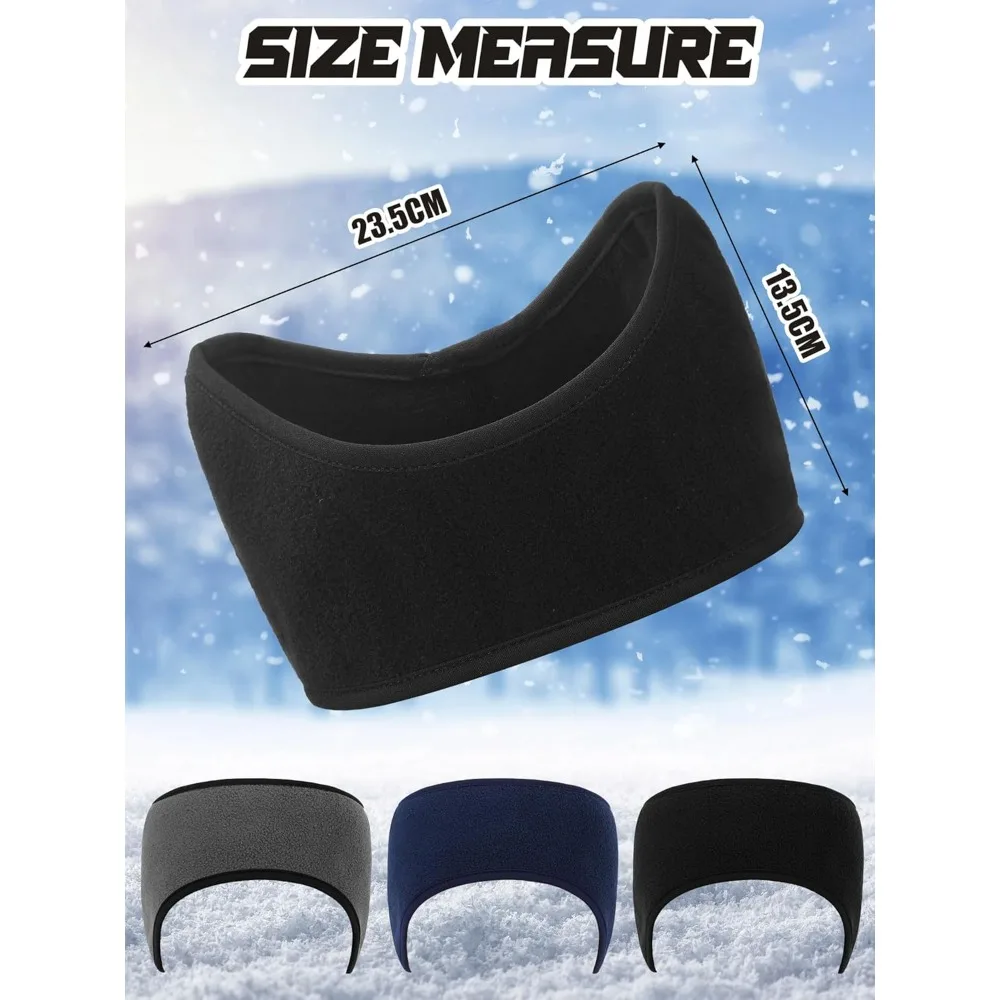 3 عبوات من عصابات الرأس لتدفئة الأذن من الصوف للرجال والنساء - أغطية شتوية للطقس البارد للجري والتزلج وركوب الدراجات #2