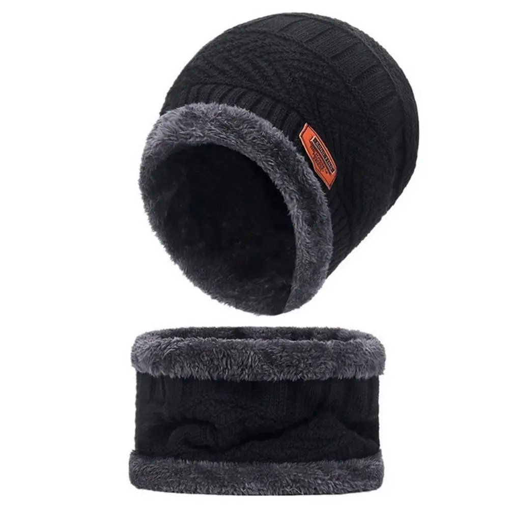 4 pz/set Morbido Inverno Beanie Cappello Sciarpa Set Addensare Protezione Termica Guanti Termici Lavorati A Maglia Berretto Foderato In Pile Caldo Cappello di Lana