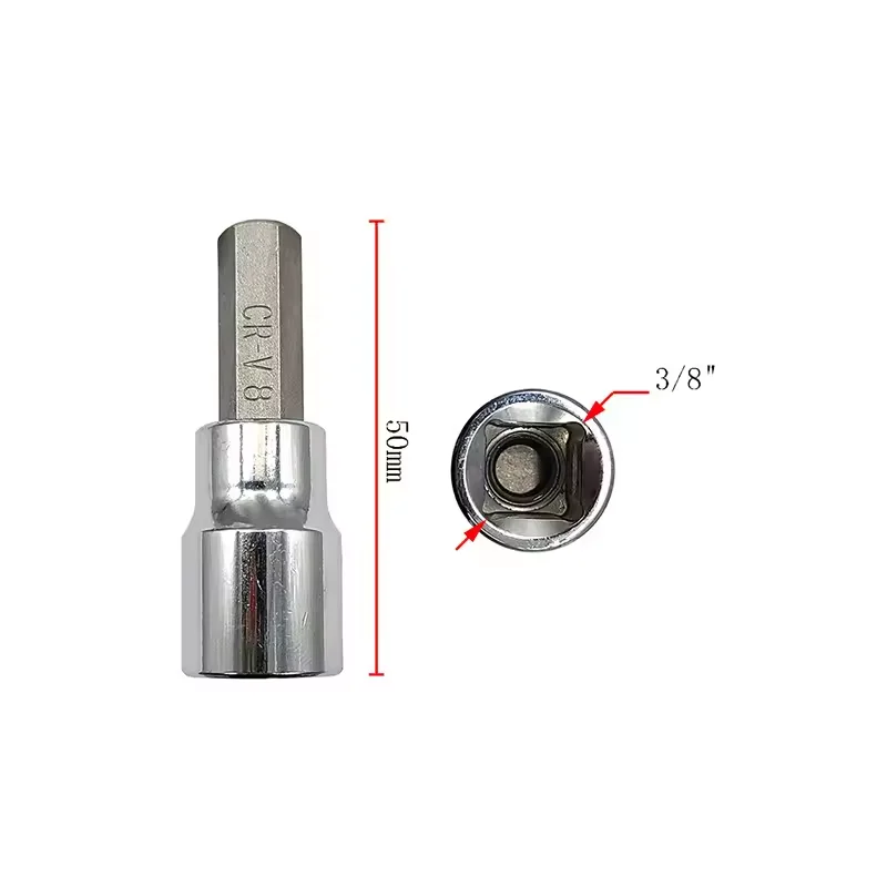 3/8 Inch Hex Bit Socket Set Sturdy Allen Key Sockets Professional 3/8inch Drive Drill Metric Tools Kit Durable Impact Socket Set image 6
