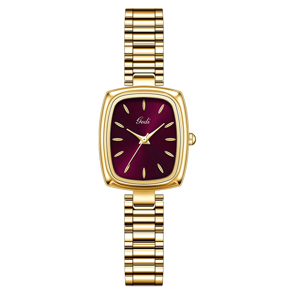 Brand Light Luxury Watch Women Retro TV Watch Beimu Dial Gold Waterproof Simple Female Fashion Quartz Clock Bracelet Watches