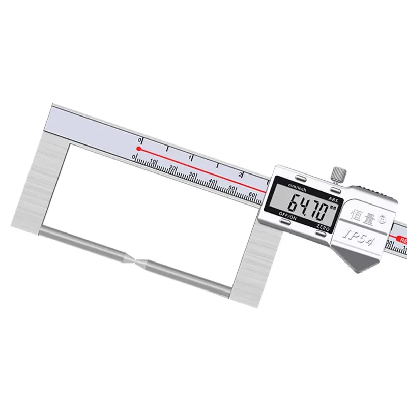 IP54 Stainless Steel Digital Caliper, Extended Pointed Inner Groove, High Precision Metal Shell