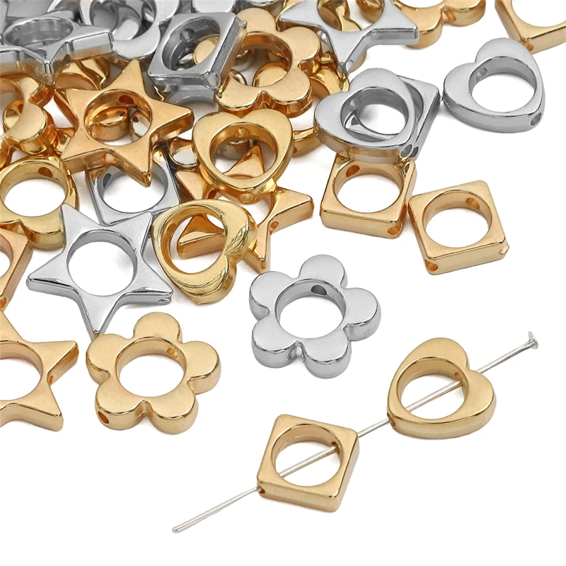 20 stücke Rhodium Gold ccb lose Spacer Perlen Blume Stern Perlen Charme für Halskette Armband Ohrring DIY Schmuck machen Handwerk