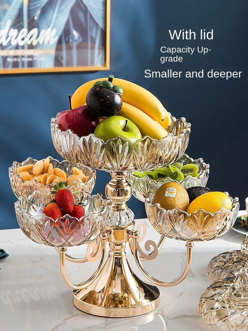 Glass Multi-Layer Fruit Plate Household