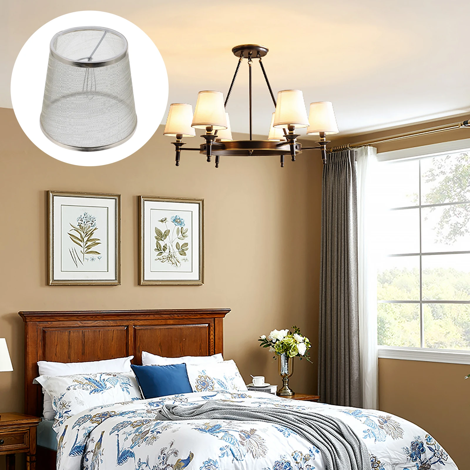 

2 Pcs Fabric Lampshade Dust Weave Clear Shades for Pendant Decorative Hanging