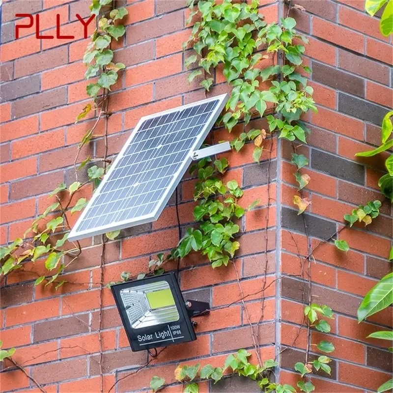 PLLY Luz solar 30W 60W 100W 200W Patio exterior Impermeable IP65 Lámpara de pared Control remoto LED