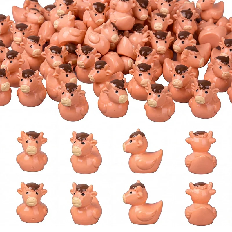 5/10Pcs Mini Horse Duck Figurines, Bulk Resin Tiny Duck Miniatures, Fairy Garden, Home Micro Landscape Decorative Accessories