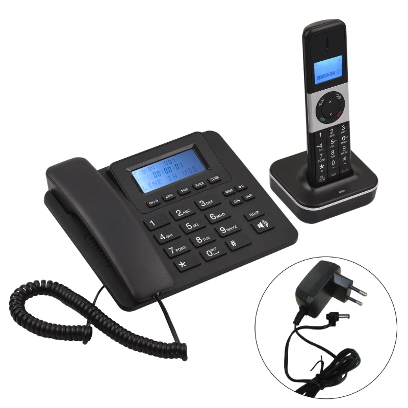 D2002TAM-D Landline Fixed Telephones Desk Phone Caller Identification Cordless Phone with Answering Machine Set