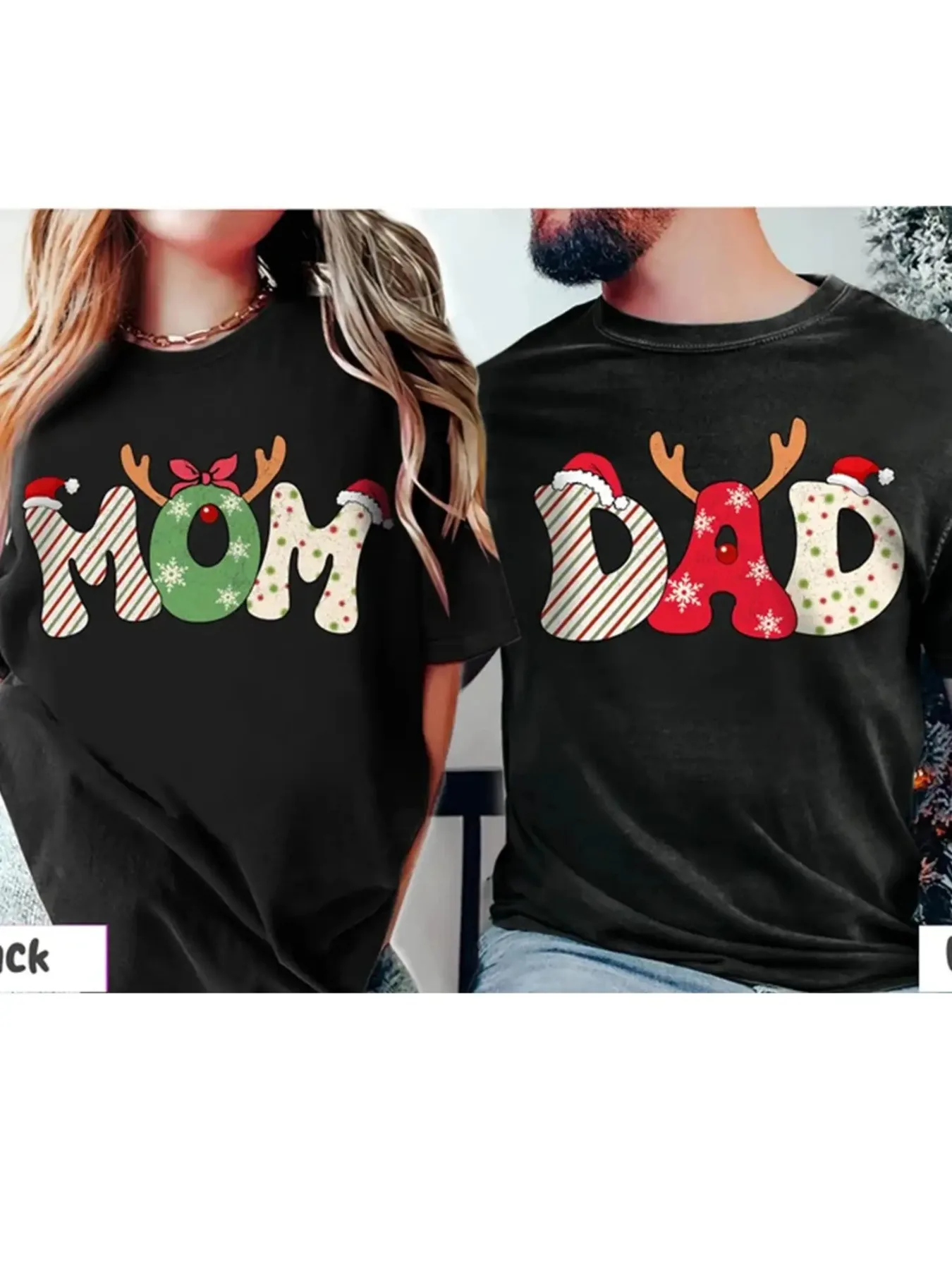 

1 шт., рождественский наряд для пары с рисунком мамы и папы, футболка с короткими рукавами, праздничный подарок