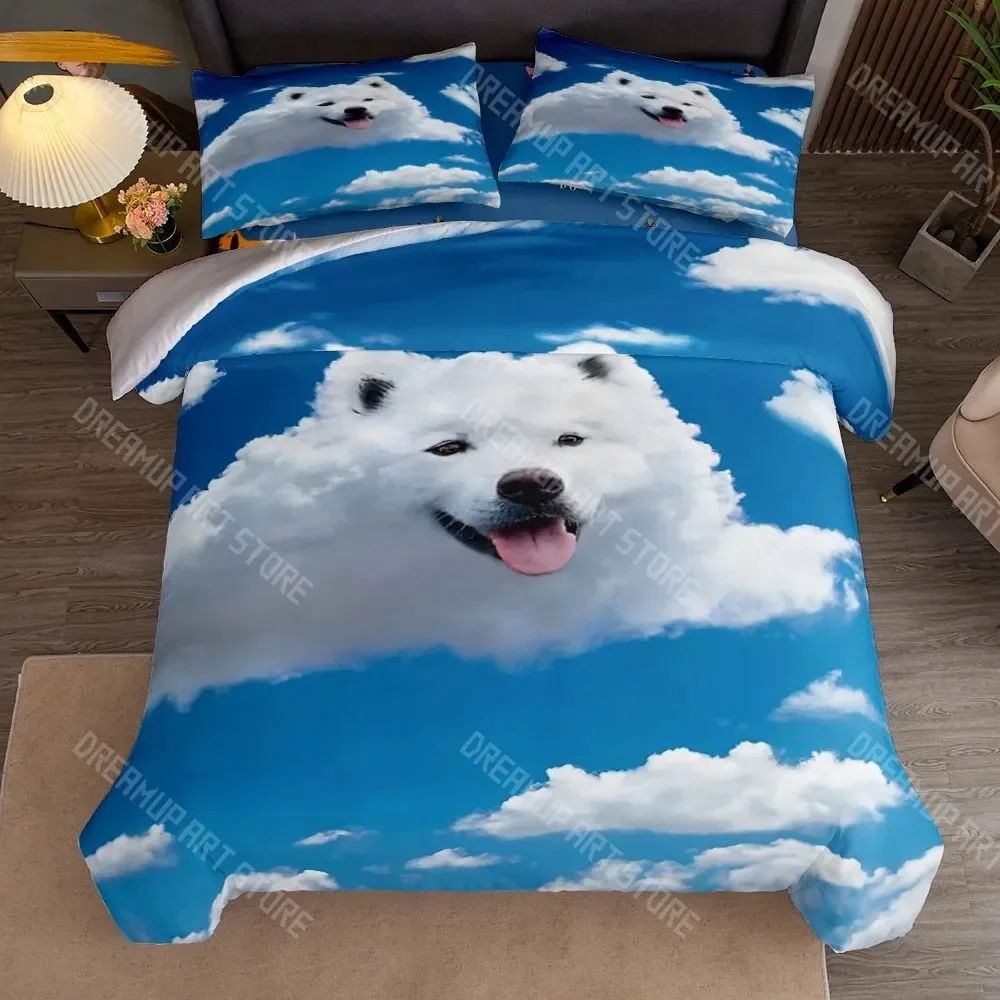 

3D Print Cloud Dog Art Bedding Set Duvet Cover Set King Queen Double Full Twin Single Size Bed Linen Set