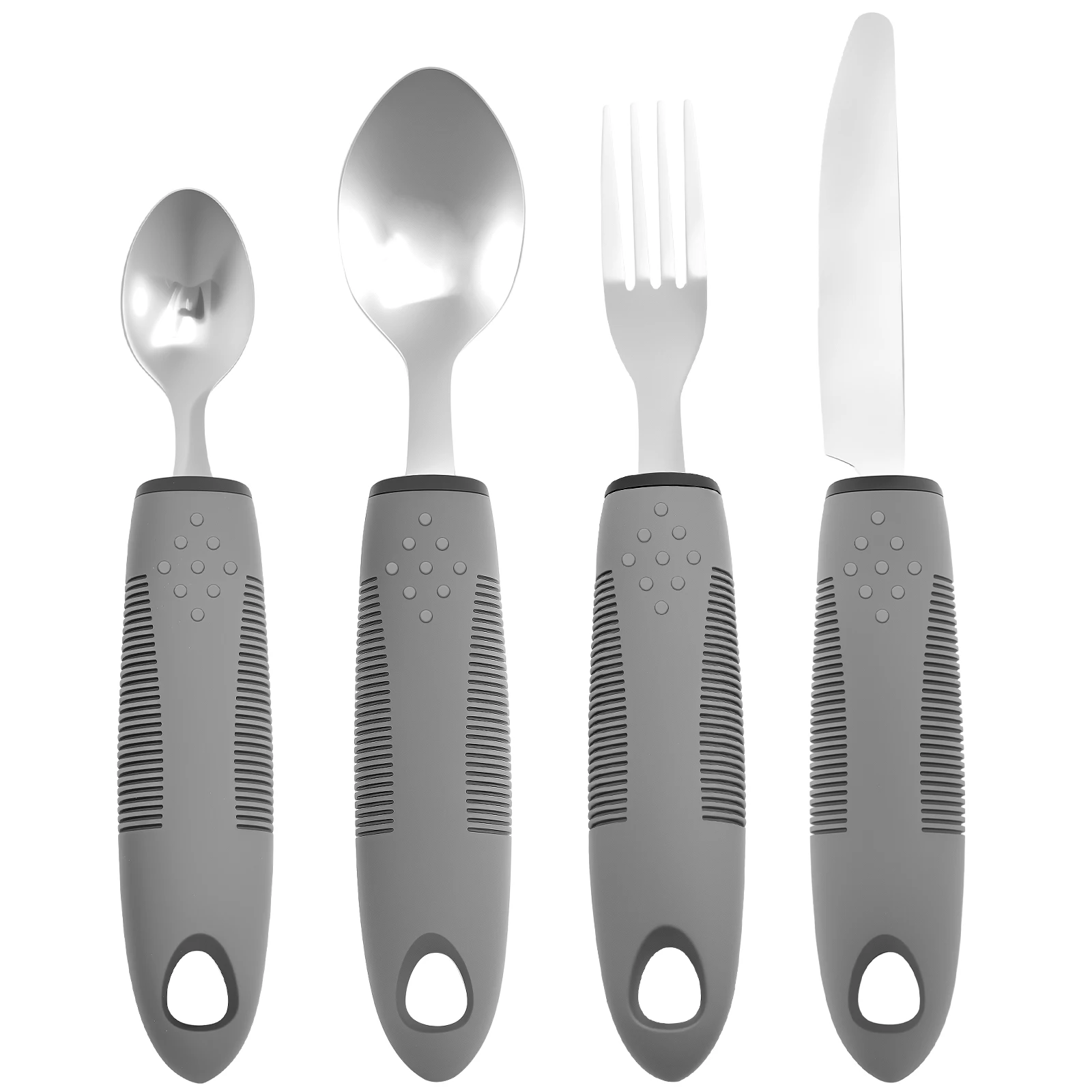 4/3Pcs Adaptive Utensil Stainless Steel Weighte Utensil for Hand Tremors Elderly Arthritis Parkinson Patient Rehabilit Tableware