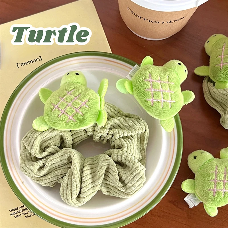 Women Little Turtle Hair Scrunchies Elastic Hair Band For Girls Ponytail Holder Rubber Bands Hair Band Women Hair Accessories