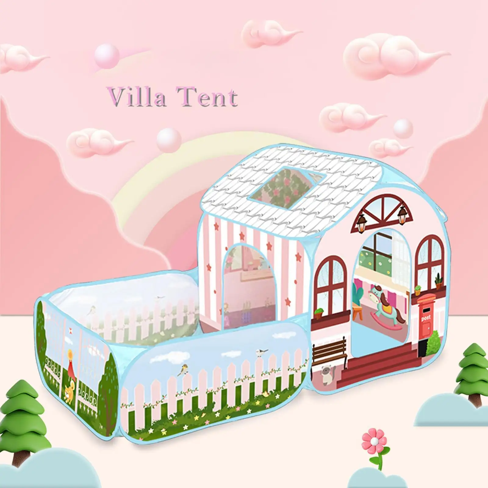 

Kids Play Tent with Enclosure Read Study Imaginative Play Princess Castle for Parks Picnics Backyard Playgrounds Birthday Party
