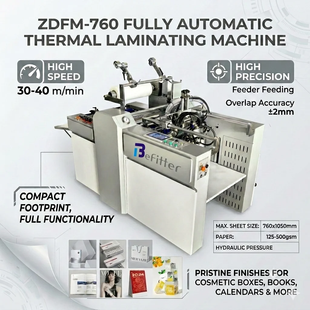 ZDFM-760 Industrial Laminating High Speed Pre Coated Film Laminator With Air Suction Auto Feeding Large Format Printing