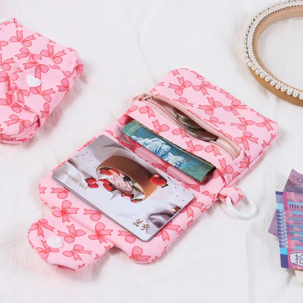 Bowknot Printing Bowknot Printing Wallet Creative Linen Card Bag Mini Bag