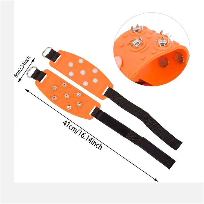 حذاء سبايك شتوي شتوي فيلكرو آيس كلو للتسلق في الهواء الطلق على جبال الثلج وأرض الثلج مضاد للانزلاق قابل للتعديل #6