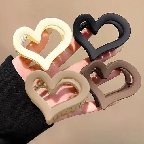 Imagen 1 del producto Temperamento de otoño e invierno para mujer, clip para la parte posterior de la cabeza, accesorios para diadema, pinza para el pelo esmerilada en forma de corazón