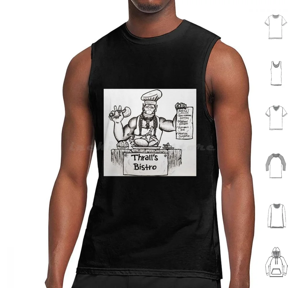 Thrall'S Bistro! Tank Tops Print Cotton World Of Thrall Orc Bistro Wow