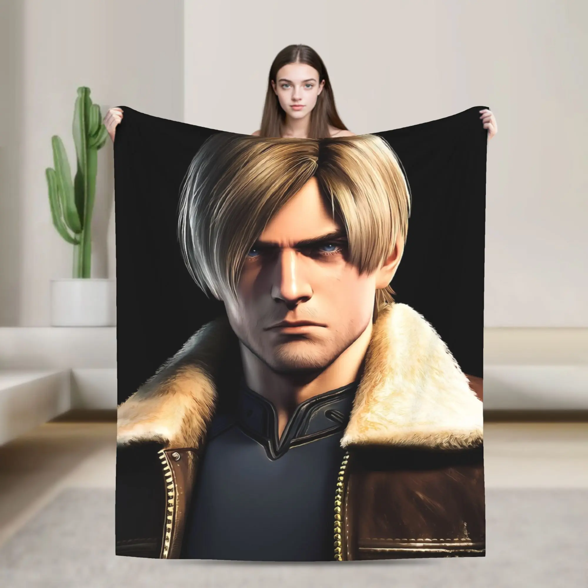 Residents Evils Leon Kennedy Blankets Flannel  Winter  Breathable Super Soft Throw Blanket for Home Office Bedding Throws