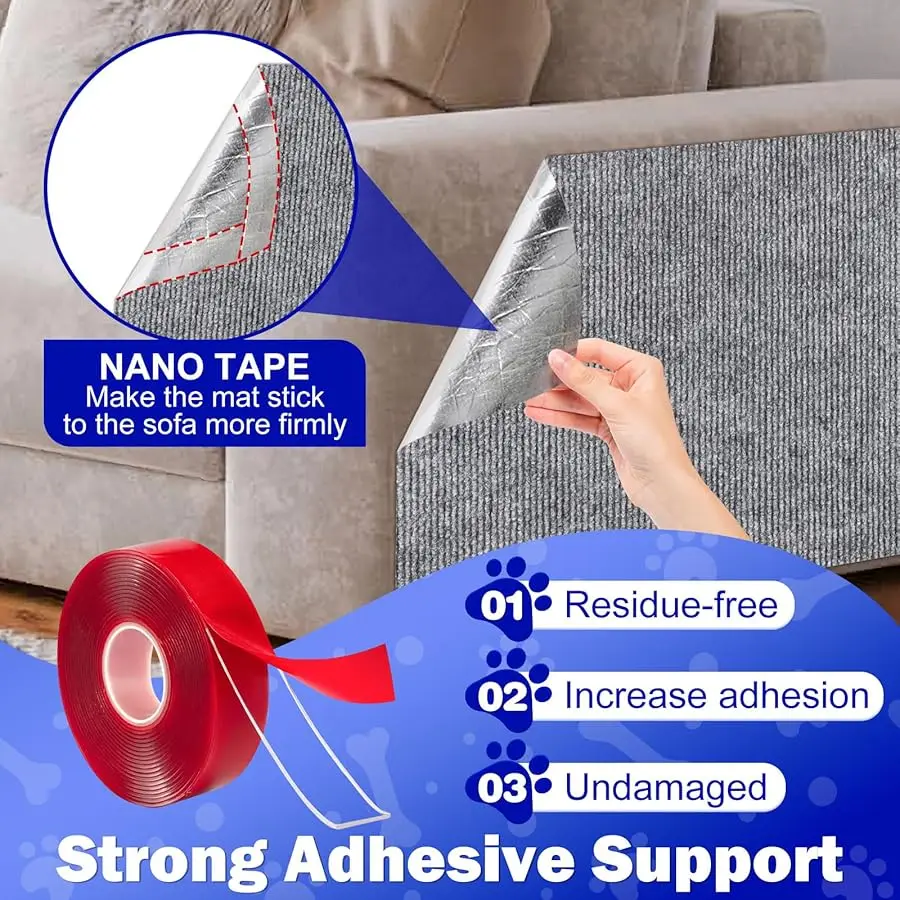 واقي أثاث أريكة مضاد للخدش على شكل قطة، 26.8 × 15.8 حصيرة وسادات خدش زاوية جدارية للقطط، سجادة لتسلق الصنع #6