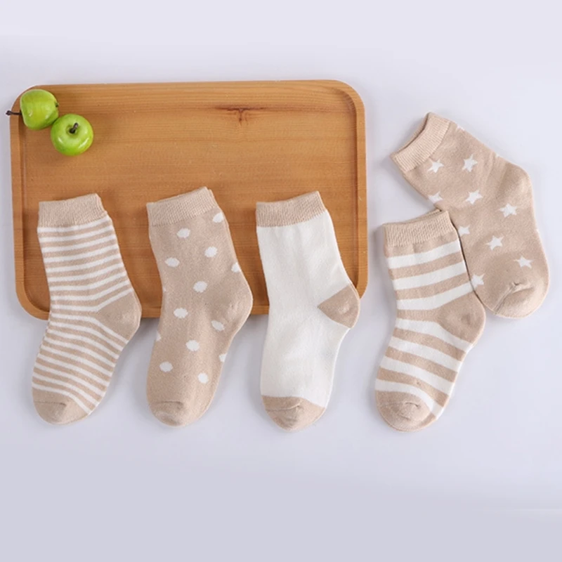 5 Pairs Ankle Socks Newborn Non-Skip Cozy Socks Comfortable for 0-6Y Children Dropshipping