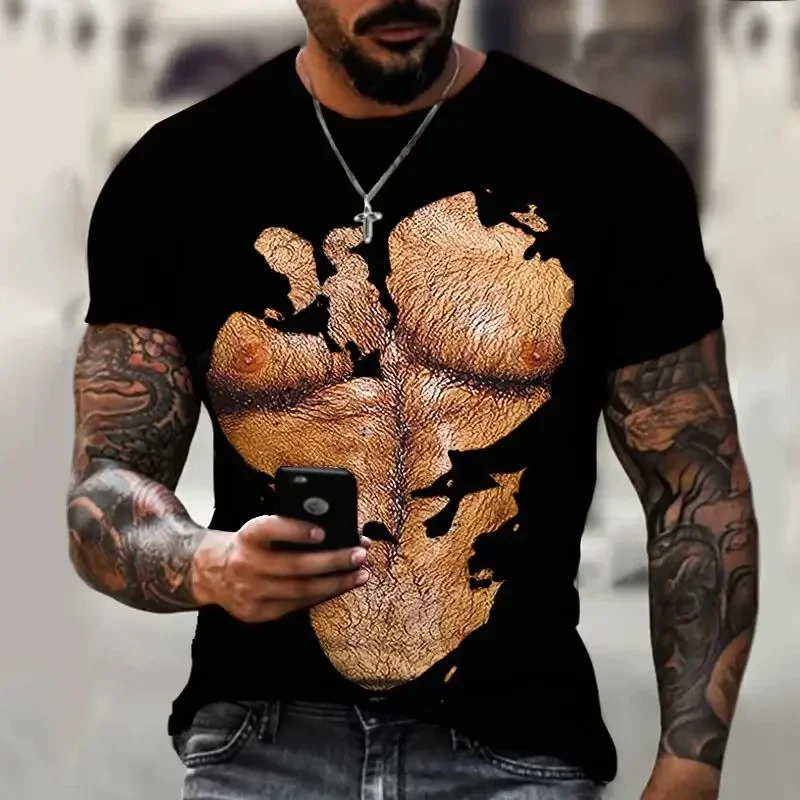 

Футболка мужская с 3D-принтом, повседневная тенниска в стиле хип-хоп, с круглым вырезом и коротким рукавом, индивидуальная майка, лето