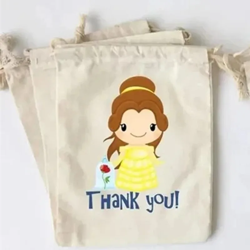 25pcs Custom Beauty thank you candy gift bag,boy girl the Beast 1st 2nd 3rd 4th 5th 6th birthday party decoration favor bags