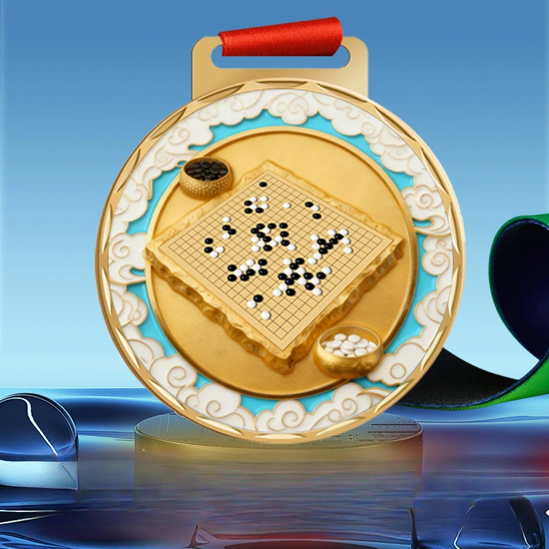 

Gobang medal customized competition commemorative item friendly competition gold, silver, bronze medals