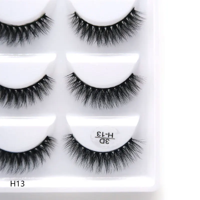 5 Pairs 3D Mink False Eyelashes H13, Soft Eyelash Extension Natural Eyelashes Makeup Lashes Wholesale G800, G806