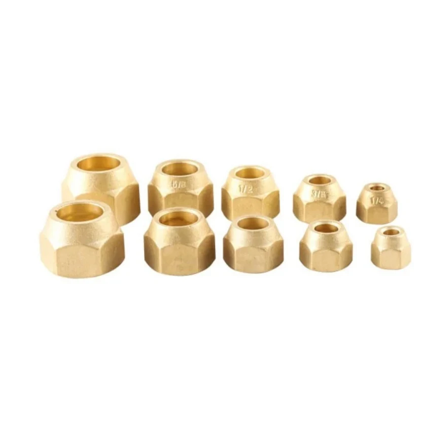 Brass Forg Hex Nut Open Cap 45-deg Sae-standard 1/4
