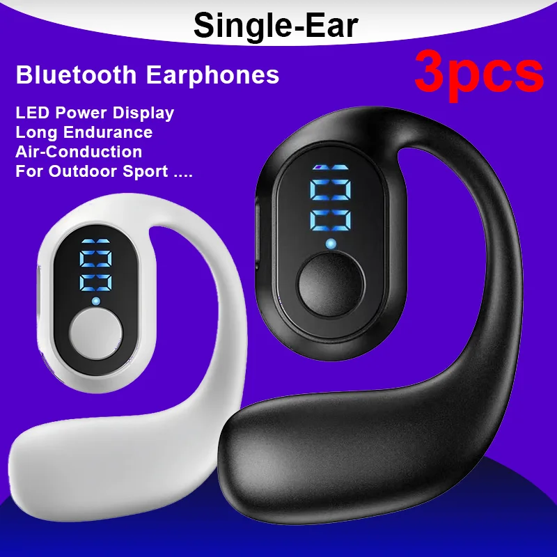 

3pcs Bluetooth Wireless Earphones Single-ear Ear-hook Air-Conduction Headphone With Mic Sport Driving Headset For Xiaomi Lenovo