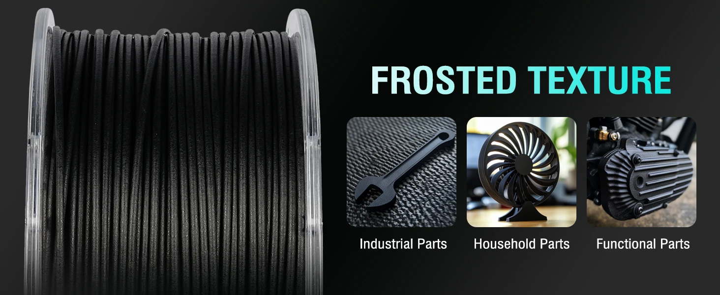 SUNLU 3 kg Easy-PA/PA6-CF/ PA12-CF Filament 1,75 mm 1 kg Spule Kohlefaser-strukturiertes Nylonfilament für Industrieteile und 3D-Drucker – Detail 16