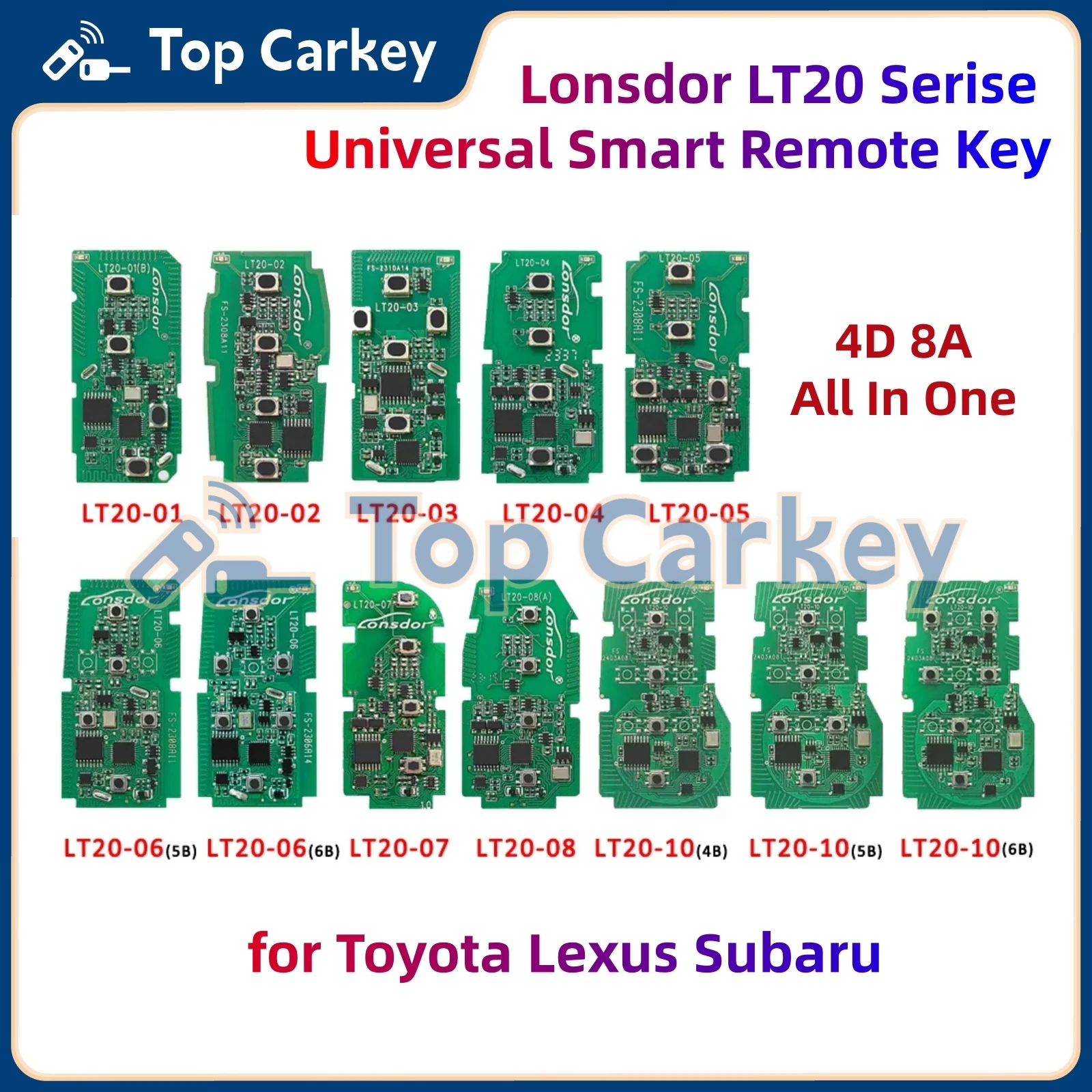 Lonsdor LT20 Serise Universal Smart Remote LT20-01 LT20-02 LT20-03 LT20-04 LT20-05 LT20-07 LT20-10 8A+4D for Toyota Lexus Subaru