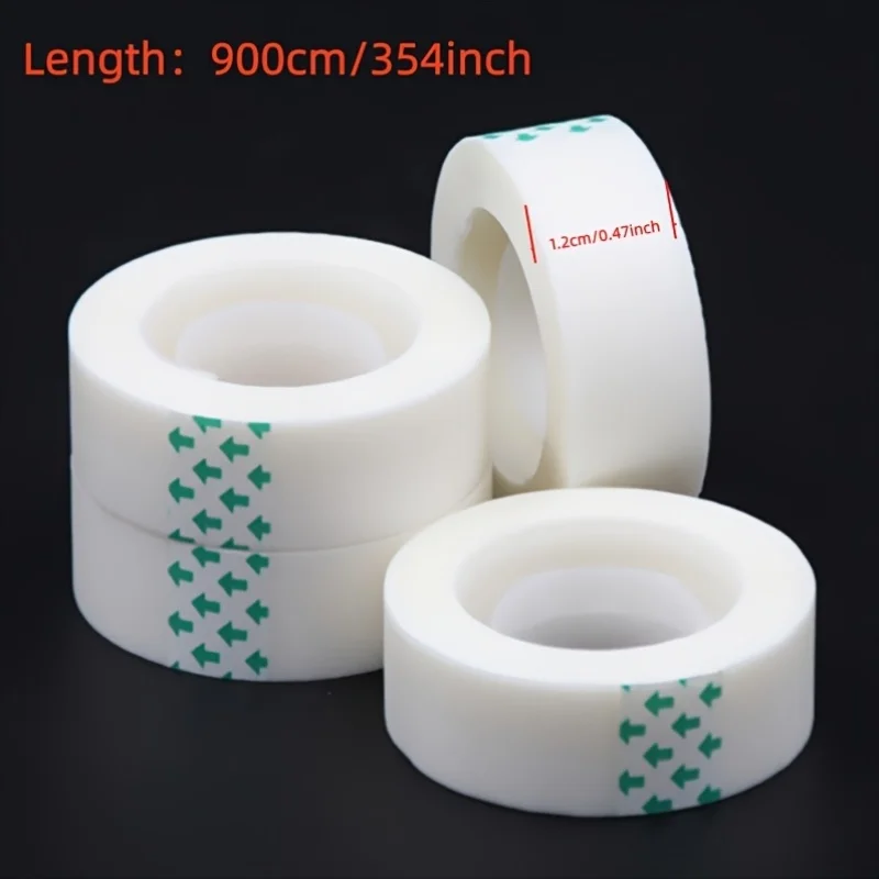 4Rolls/pack Adhesive Tape Clear Transparent Masking Tape for DIY Crafts Arts Drawing
