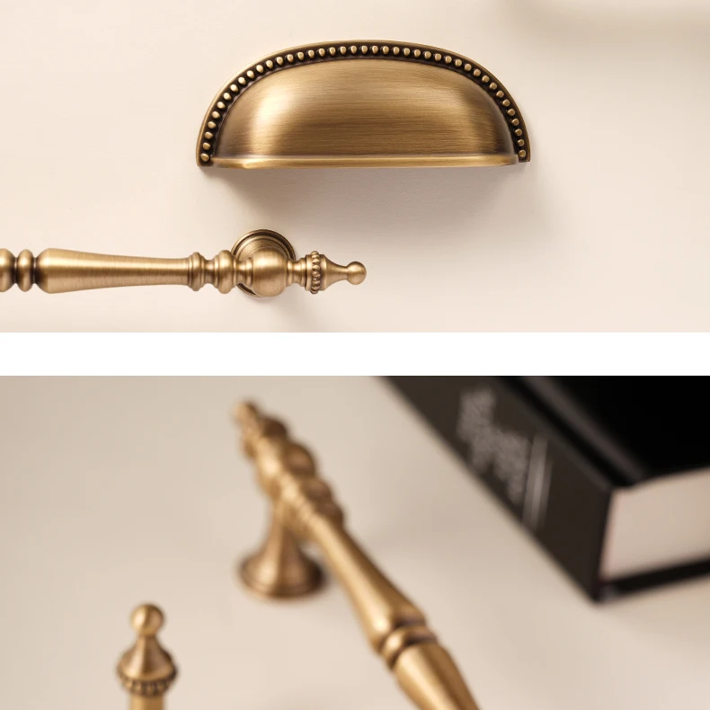 Antique brass crown cabinet handle product image 13